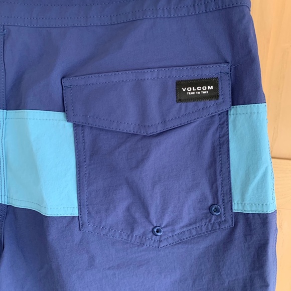 Volcom Liberators Mid Length Water Repellent Stretch Blue Board Shorts 32 - Picture 10 of 13